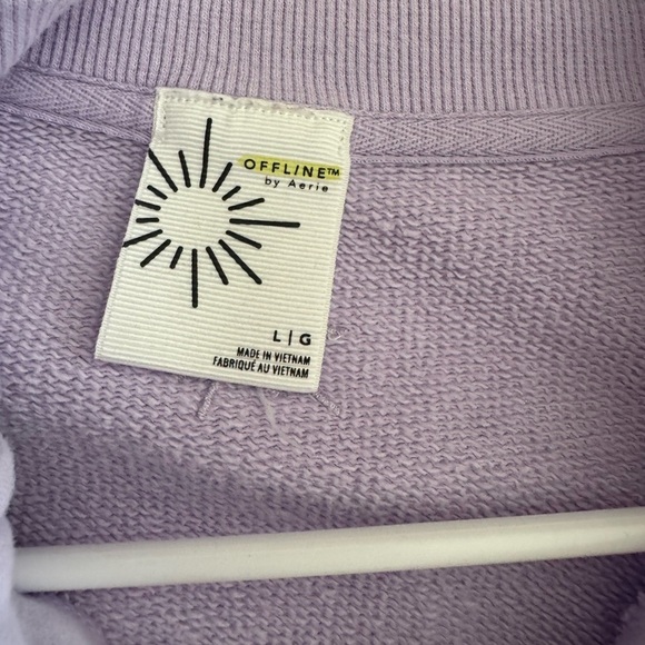 Aerie Crop Sweatshirt Lilac Size L - Picture 7 of 15